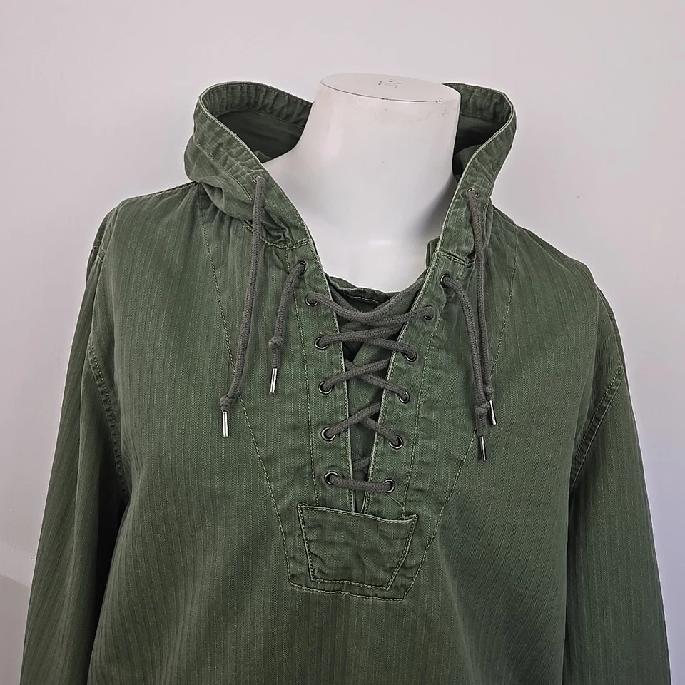 Alpha Industries Mariner Anorak Green Lace-Up Hooded Military Jacket Men's L - Image 4 of 4