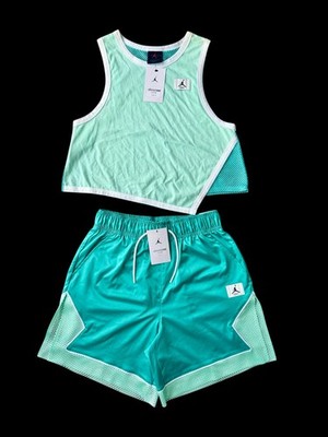 Jordan Matching Set Washed Teal Mint Top D05035-379 XS + Shorts D05041-392 S