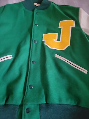 Vintage Letterman High School Varsity 60s 70s Player Wool Leather