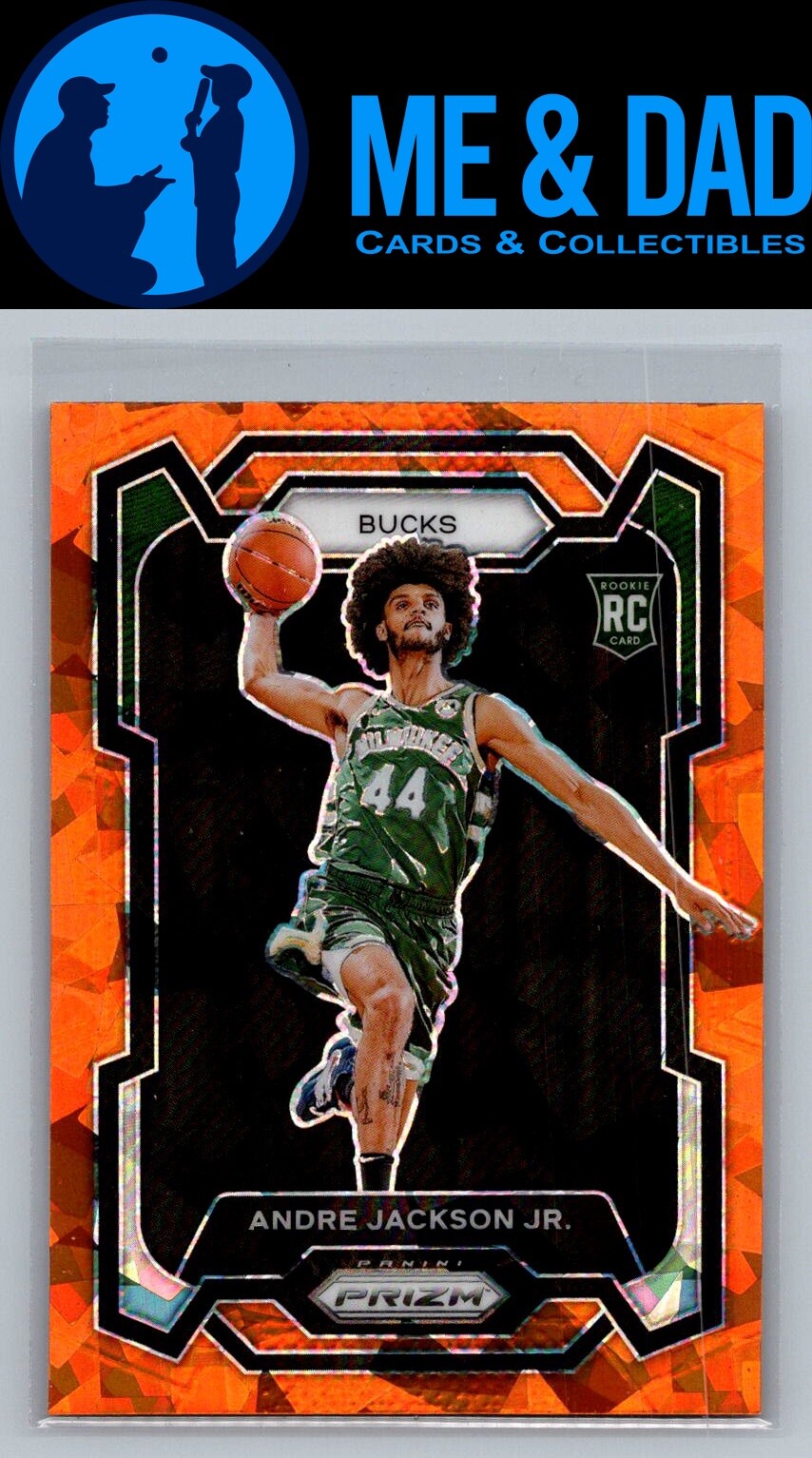 2023-24 Panini Prizm #131 Andre Jackson Jr. Prizms Orange Ice
