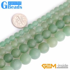 Natural Aventurine Jade Chakra Matt Stone Beads For Jewelry Making 15" String