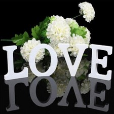 Wood Wooden Letters White Alphabet Wedding Birthday Party Home Decorations