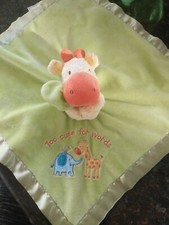 Carters Security Blanket Rattler Giraffe Soft Plush Green Too Words 15" soothing
