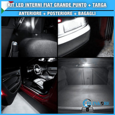 KIT LED INTERNI FIAT GRANDE PUNTO BIANCO GHIACCIO + LUCI TARGA NO ERRORE CANBUS