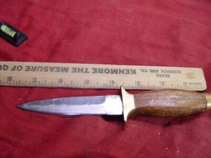 Primitive Style Mountain Man Knife with Tooled Leather Sheath 7.5"L  4" Blade