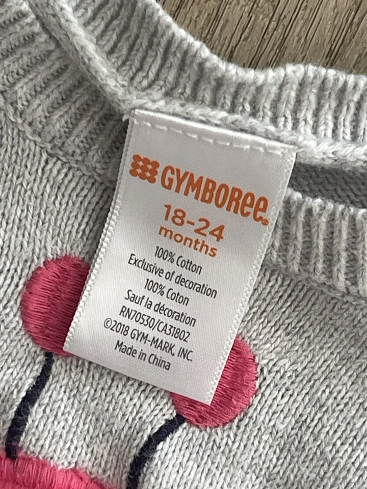 Vestido suéter Gymboree Cosmic Club rosa monstro cinza manga curta tamanho 18-24m - Imagem 3 de 3
