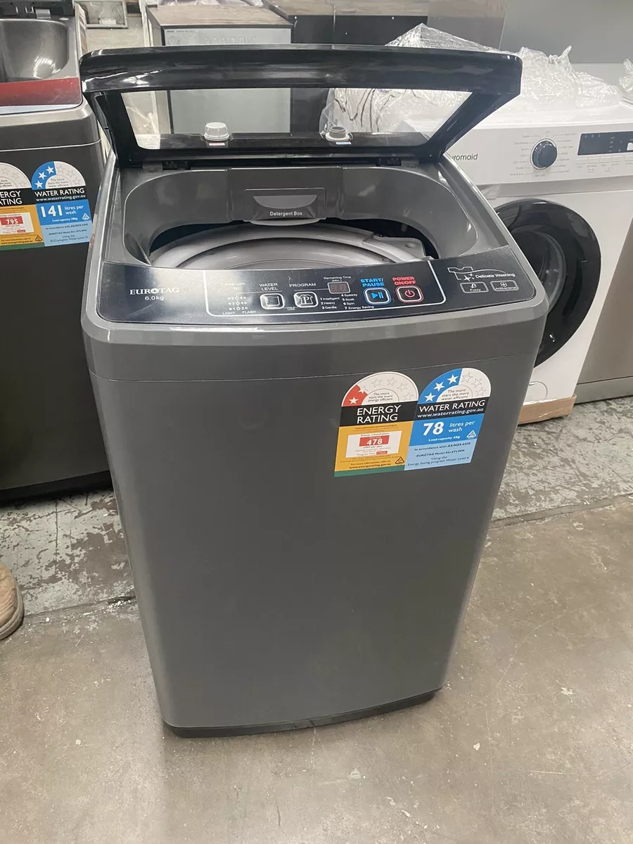 EUROTAG 6kg Top Load FULL AUTOMATIC Washing Machine GRAPHITE COLOUR Sale RRP$799