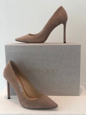 Jimmy Choo Romy 100 Ballet Pink Wildleder Pumps Nude Gr. 38 - NEU - Bild 1 von 4