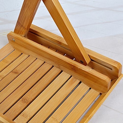 Bamboo Shower Bench Foldable Spa Seat Water Resistant Bath Stool for Indoor Outd - Picture 6 of 6