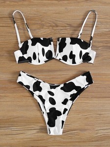 cow print swimming costume