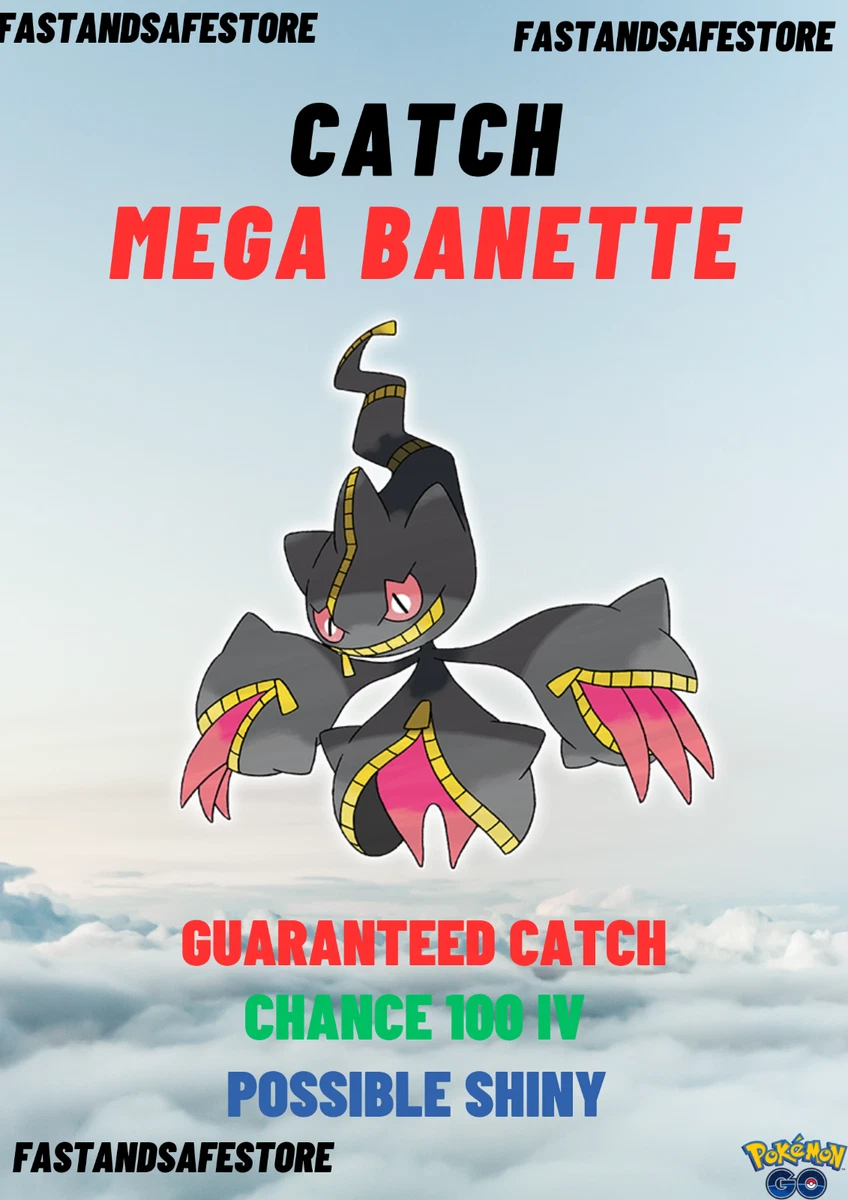 Mega Banette Raid Pokemon Go✨Raid-XL✨Chance 100iv✨PossibleShiny✨Guaranteed  Catch