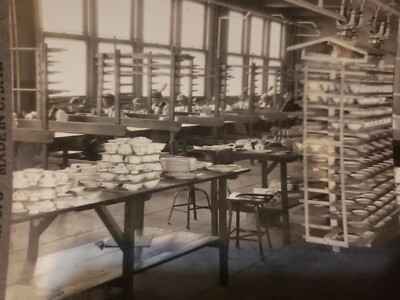 Stereoview Real Photo Artist Decorating Porcelain Ware Trenton New Jersey NJ
