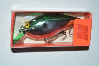 old bill norman lures little n crankbait 2.75'' 3/8oz chrome green 1904 squarebil