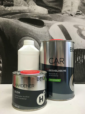 Peinture Carrosserie BESAGLASS Anti-rayures LOTUS - Vernis + Durcisseur - Bidon De 0.87 Litre - NEUF