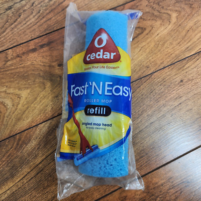 O Cedar Fast N Easy Roller Mop Angled Mop Sponge Refill Blue New Ocedar NOS
