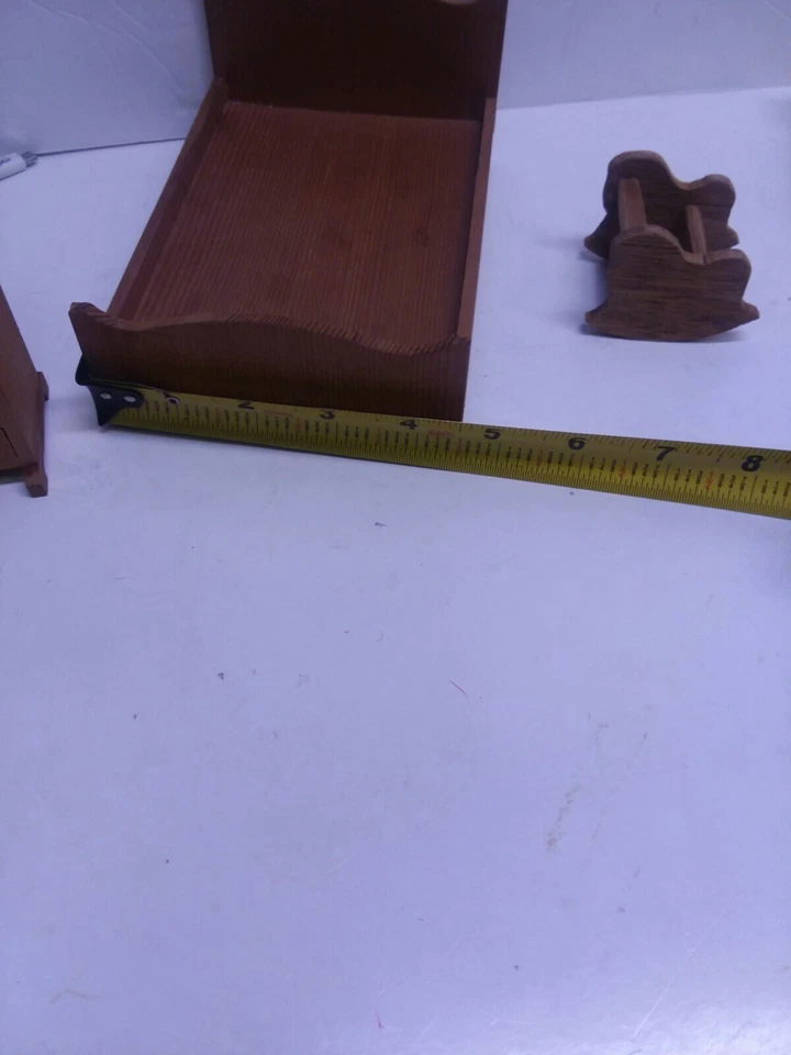 Doll house furniture  Living Room Set Bedroom Set Rocking Horse 8 Pcs Vintage - Image 4 of 4