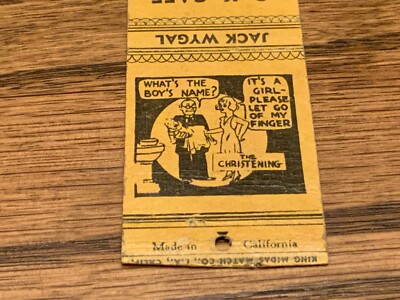 1930s-40s Matchbook-VERY RISQUÉ-THE CHRISTENING-O.K.CAFE-LOMPOC,CALIF. #1614