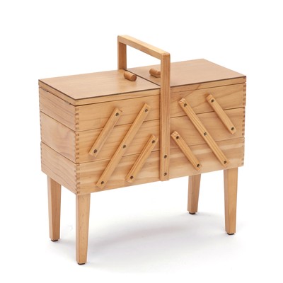 Hobby Gift Boîte De Rangement Couture Bois 3 Niveaux Cantilever Avec Pieds - 21,2 X 41,9 X 44,7 Cm