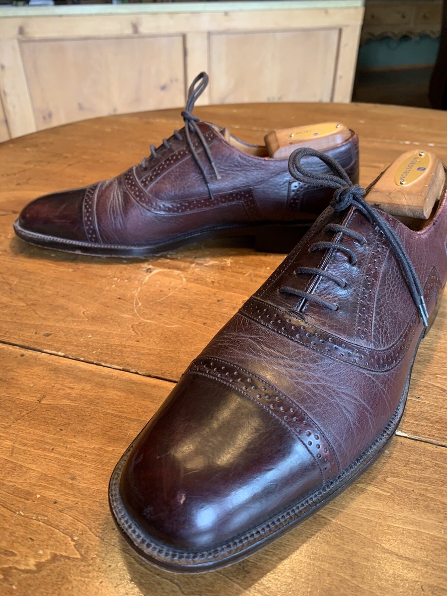 Mezlan Marque Men\'s Oxford Cap Toe Dress Shoes - Size 10 M - Burgundy Spain Mezlan M Red Dress Shoes for Men for sale | eBay main image 2