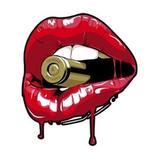 BULLET KISS LIPS Aufkleber Sticker Porno Sexy Lippen Tattoo Tuning Auto V8 Se48