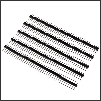 MMTRADE 5x Stiftleiste schwarz | 40 Pins | 2,54mm | Pin Header Breadboard für Arduino