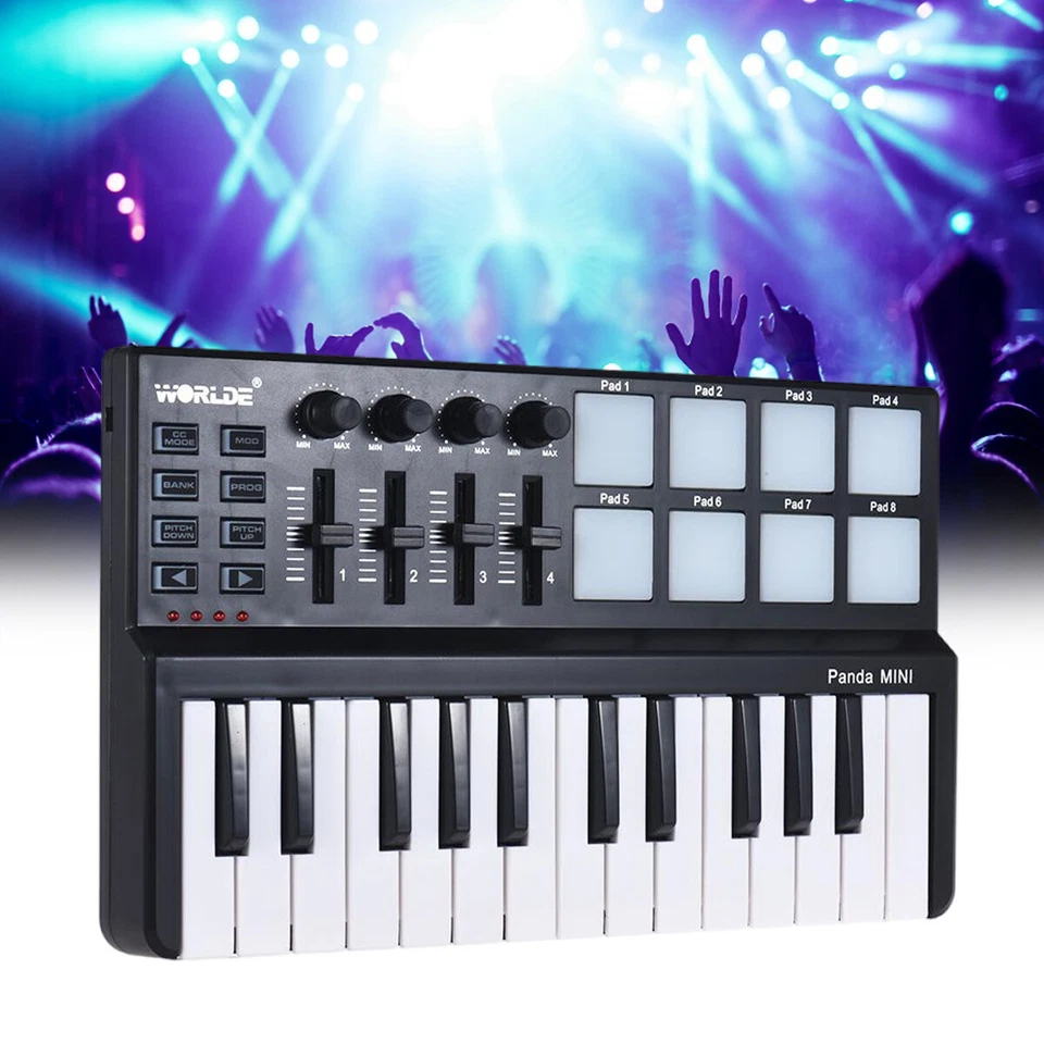 Worlde Panda mini 25-Key Portable USB Keyboard Drum Pad MIDI Electric Controller - Bild 3 von 4