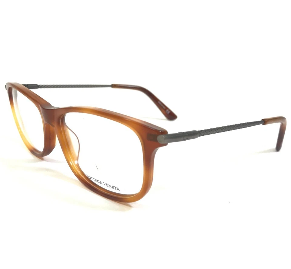 Bottega Veneta Eyeglasses Frames BV0187O 003 Brown Tortoise Woven Gray 54-16-145 - Image 4 of 4