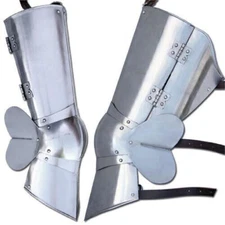 Forged Medieval Knight Steel Greaves Leg Armor Renaissance Costume Steel Set