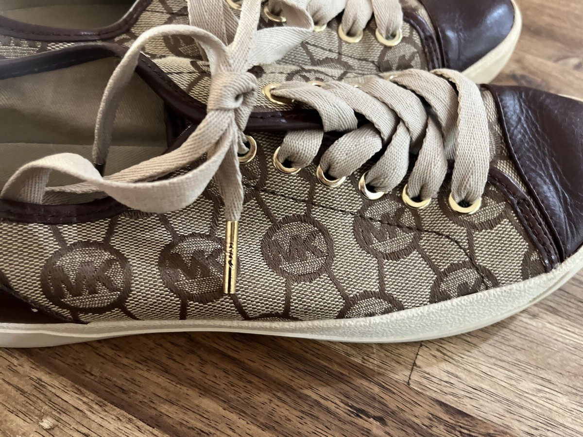 Michael Kors City Sneaker Brown Leather MK Signature Logo
