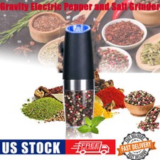 Automatic Gravity Electric Salt Pepper Mill Grinder LED Light Stainless Steel