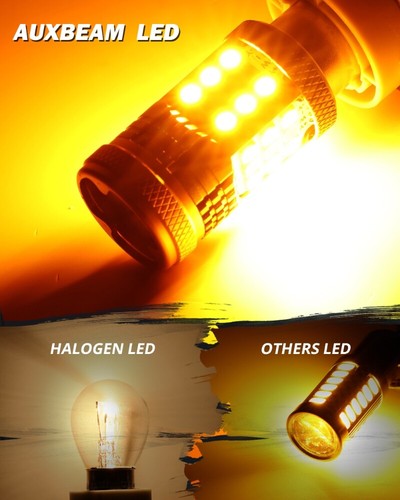 AUXBEAM 1157 2357 LED Front Turn Signal Light Bulbs Amber Yellow No Hyper Flash - Bild 3 von 12