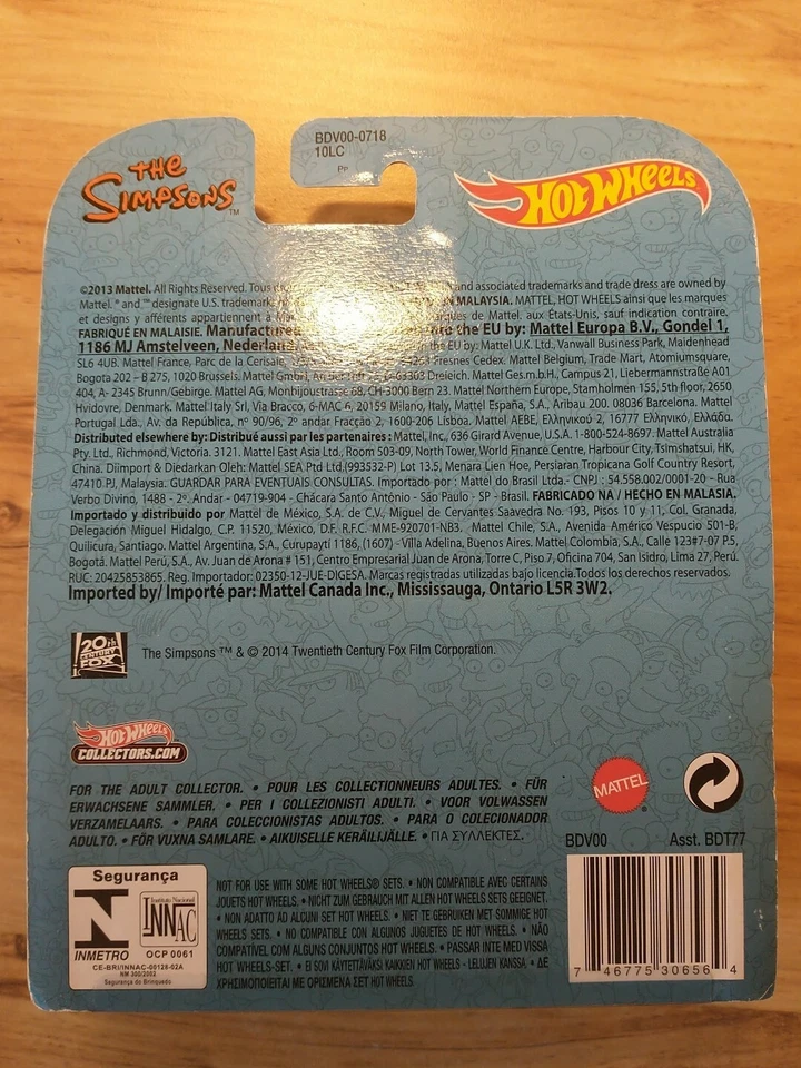 Hot Wheels Retro Entertainment THE SIMPSONS THE HOMER Real Riders BDV00 2014 NEW - Image 2 of 3