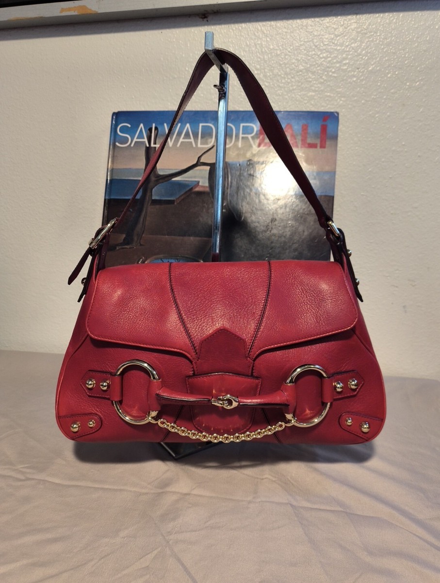 Rare Vintage Gucci Tom Ford Horsebit Cherry Red Leather Hobo Rare Vintage Gucci Tom Ford Horsebit Cherry Red Leather Hobo