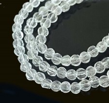 50 Czech Glass Melon Round Beads 3mm - Crystal