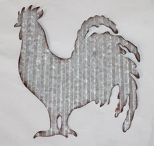 ROOSTER CHICKEN METAL SCULPTURE SIGN Rustic Country Primitive Kitchen Home Decor