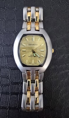 Denacci Quartz Watch Japan Movt Mens Water Resistant Two Tone
