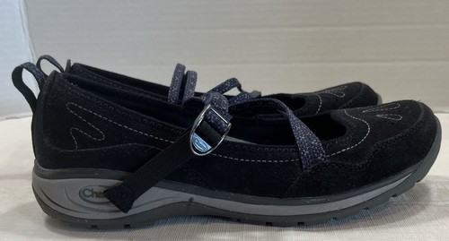 CHACO PETALUMA Black Suede Mary Jane TRAIL HIKING COMFORT SHOES~8 1/2 - Picture 5 of 8