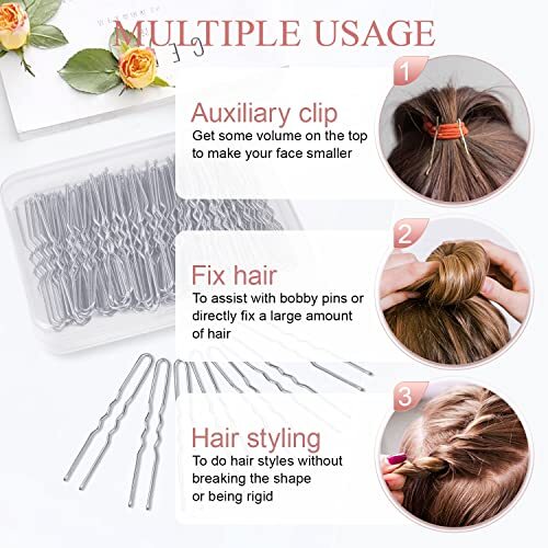 Hair Pins for Women, 2.75 inch Hair Pins for Buns U Shaped Hair Pins Silver - Bild 4 von 6