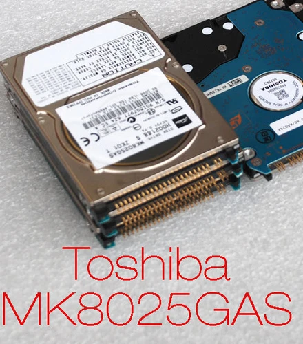 80 GB 2,5" 6,35cm IDE PATA HDD FESTPLATTE TOSHIBA MK8025GAS A5A000465 DEFEKT #B1
