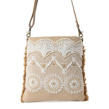 Myra Bag Prairie Lace Shoulder Purse / Crossbody in Cottage White