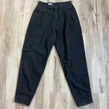 Vintage 90s Cherokee Black Tapered Pants Made in USA High Waist Pleated Size 16