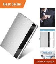 Professional Slim Pocket Business Card Holder - Fits 10-20 Cards, Lined Interior