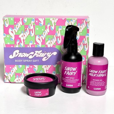NEW Lush Snow Fairy Body Spray Lotion Milkshake Gel Holiday Gift Set 3.3oz 100ml