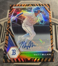 2021 MATT MCLAIN SSP /25 ROOKIE AUTO TIGER STRIPE PANINI PRIZM REDS