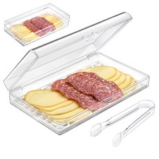 Deli Meat and Cheese Storage Container with Tong, Bacon Storage Container wit...