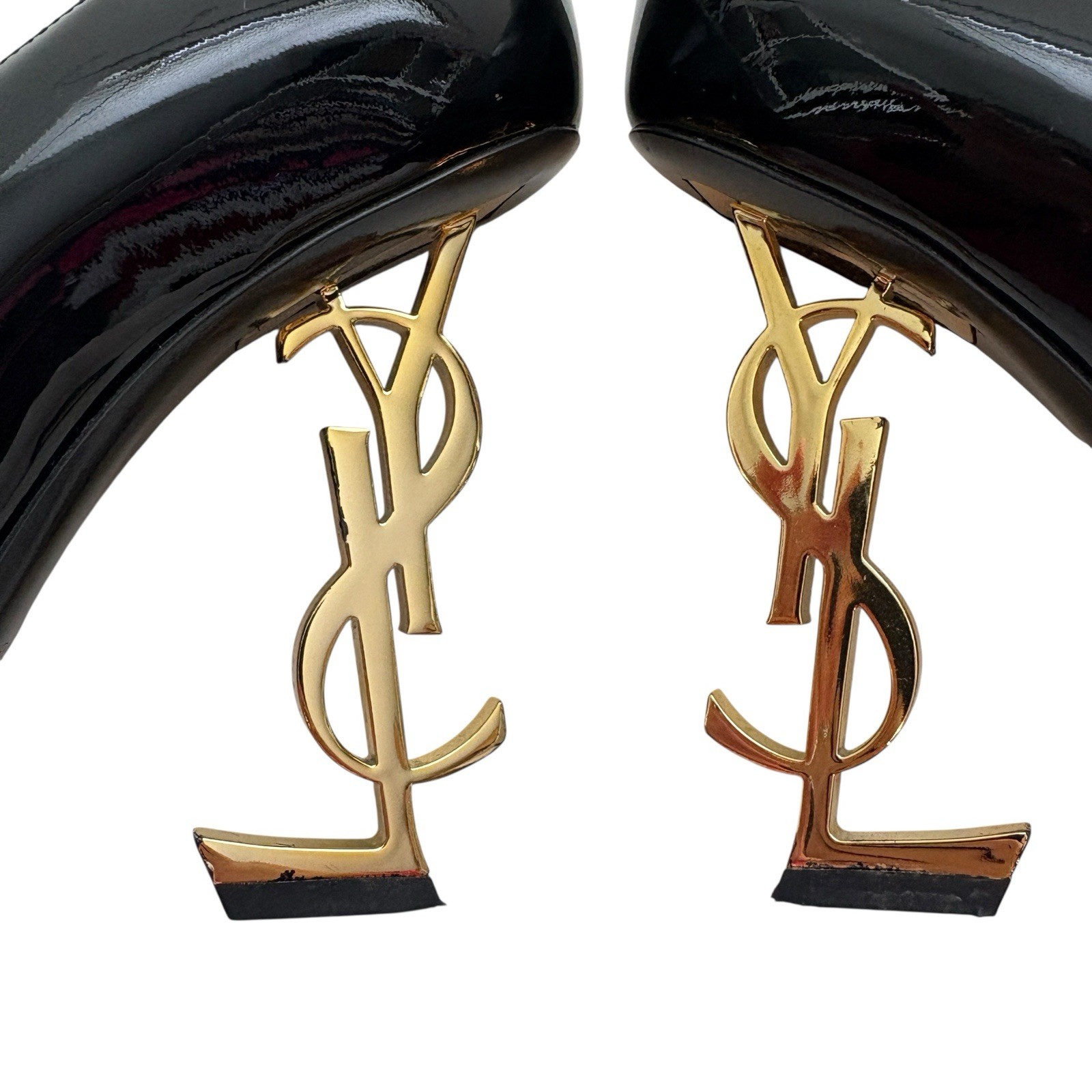 Saint Laurent Opyum YSL Heel Black Patent Pumps 37 US 7 thumbnail 14