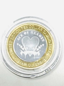 Four Queens Limited Ed Silver Strike $10 Gaming Token Ace Of Hearts #2