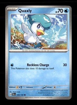 Quaxly 050/193 Common Paldea Evolved Pokemon Near Mint