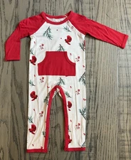 Kyte Baby Boys NWT Winterberry Bamboo Longall Romper Sz 6-12m