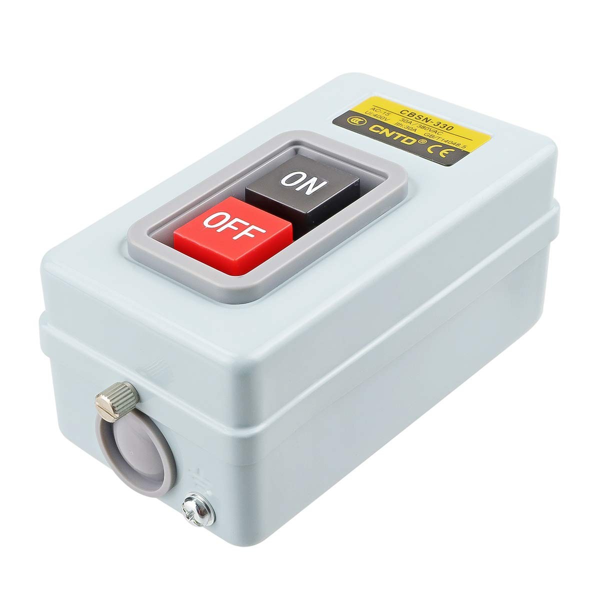 Interruptor pulsador de encendido y apagado con bloque automático, 380VCA 30 A